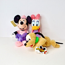 Disney Store Lot of 3 Bean Bag Plush Minnie Mouse Daisy Duck Pluto Mouseketoys