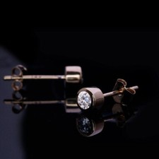 2Ct Lab Created Diamond Solitaire Bezel Stud Earrings 14K Rose Gold Plated