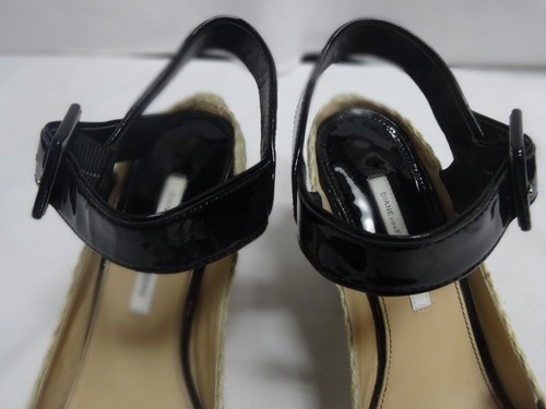 Diane Von Furstenberg Women's Patent Leather Wedges Open Toe Shoes Size 9M - Picture 10 of 12