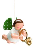 Wendt & KüHn Engel Mit Waldhorn Schwebend 650/130/17 Christbaumschmuck Advent