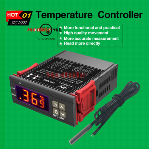 220-240V Temperature Controller Temp Sensor STC-1000 Thermostat Control Digital - Picture 2 of 20