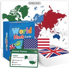 World Flags Flashcards, 245 Countries Flags, Geography Game with World Map - ...