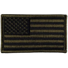 American Flag Patch - Subdued Olive Drab OD Green - Hook Fastener Tactical Patch