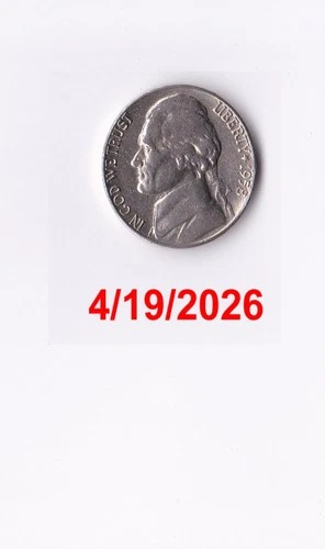 1958-D Jefferson Nickel — photo from the most recent tracked eBay sale