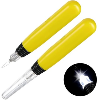 2 Pieces Needle Threader Sewing Tools Lighted Plastic Wire Loop DIY Needle Th...
