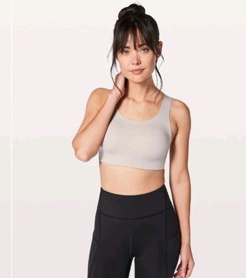 Lululemon Enlite Bra 38c Barely Beige Crisscross Back Hook and Eye Closure New