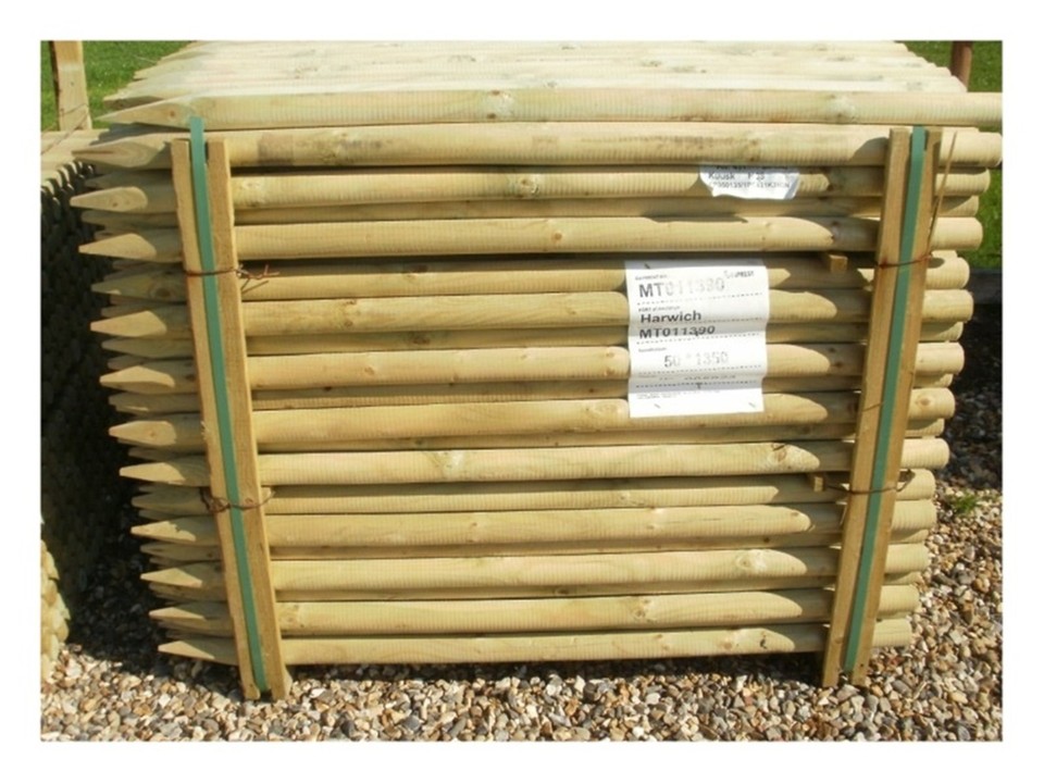 Round Wooden Fence Posts - HC4 Pressure treated - Pick the size and ...