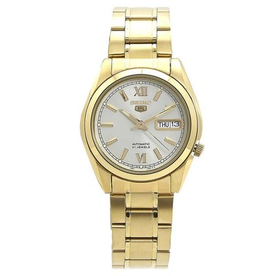 Seiko 5 Herren Automatik Uhr SNKL58K1 weißes Zifferblatt Edelstahl modern 30M