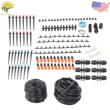 265 FT Drip Irrigation System Adjustable Kit W/ Irrigation Tubing 1/2" & 1/4"