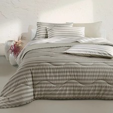 GABEL double bed sheet set in THEO sand-striped cotton