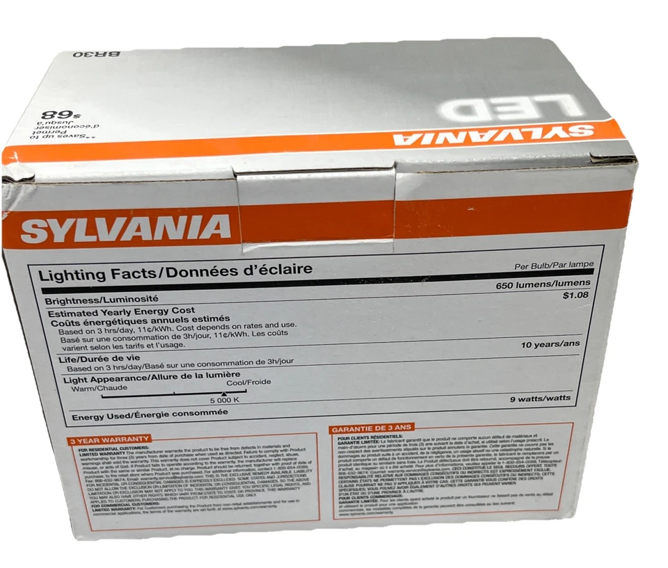 Sylvania LED Light Bulbs Dimmable 650 Lumens , 9 Watts, 2 Pack. {105}. - Image 2 of 4