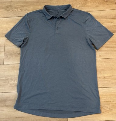 Lululemon Evolution Polo Men's Medium M Solid Blue Mint Condition Recent