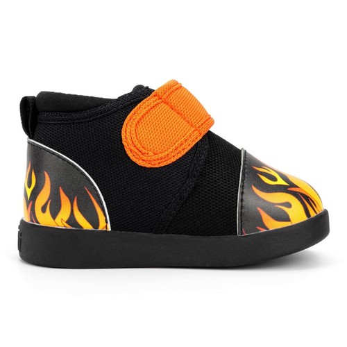 ikiki Scorching Hotrod Squeakerless Toddler Shoes | Black Flame Pattern - 第 3/20 張圖片