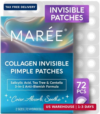 MAREE Invisible Pimple Patches - Clear Pimple Patches for Face - Hydrocolloid Ac