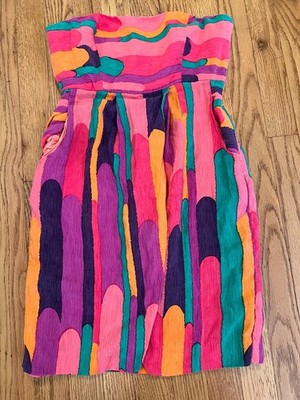 Tibi New York Lollipop Strapless Dress Woman's Size 0 Colorful