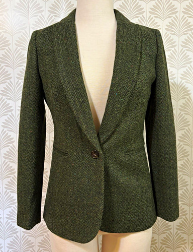 J.Crew, J.Crew Parke Green Herringbone Blazer size 4