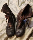 WW2 Military JUMP BOOTS Endicott Johnson “EJ” Tall size 9 1/2 D Brown Combat VTG
