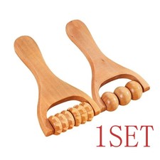 2Pcs Wooden Massage Roller Bead Tool for Legs Arms Feet Muscle Tissue Relief