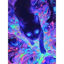 Diamond Art Kits for Adults, 5D Black Cat Diamond Painting Kits TRTDNFDP1P05