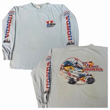 Vintage 80s Honda Shirt Mens XLarge Hondaline Racing Biker Motocross Longsleeve
