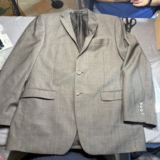 Calvin Klein Men's Charcoal Gray Wool Twill Blazer 42R 2-Button Notch Lapel