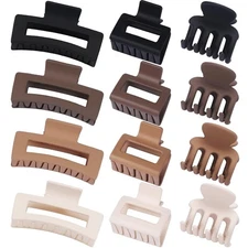 Hair Clips Set 3Styles Claw Small Medium Big 12Pcs Thin Thick Women Accessory