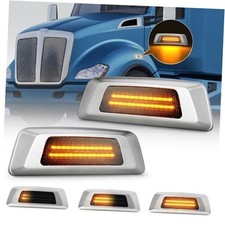 LED Sequential Turn Signal Lights Side Marker Lights,5X Brighter Smoked Lens