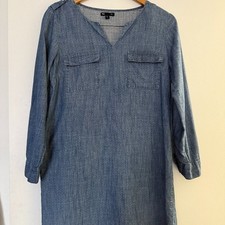 Gap Cotton Denim Shirt Dress Size Small Spring Lightweight Preppy Casual