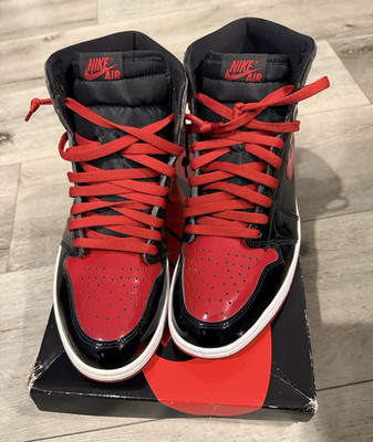 Nike Air Jordan 1 Retro High OG Patent Bred High Top 555088-063 Red/Black