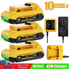 Battery/Charger For DeWalt 20V 20 Volt Max Lithium Ion DCB201 DCB204 DCB206 NEW