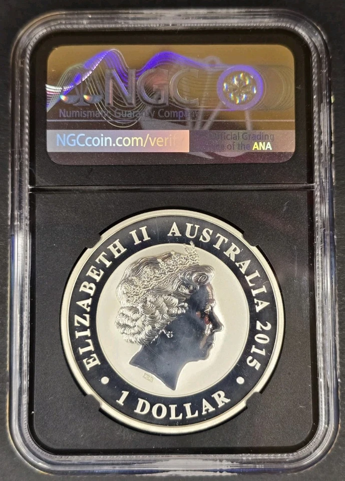 Australia 2015P plata $1 Cucaburra 25 aniversario NGC MS 70 P25 Foto 2 de 4