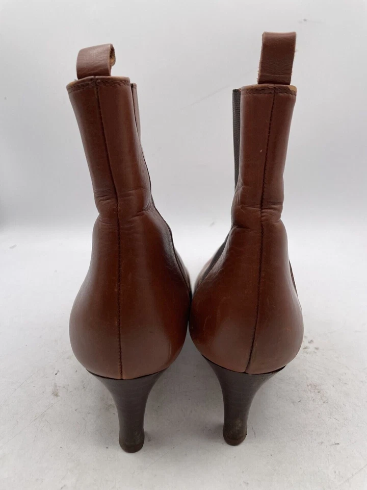 Ralph Lauren Botín Para Mujer Talla 7 Cuero Marrón Medio Top Punta Punta Botín Foto 3 de 4