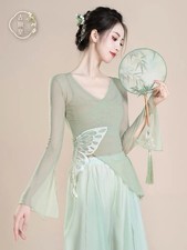Classical Chinese Dance Top for Women   Flowing Chiffon Training  Stage Perform