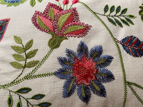 Prestigious *LOUISA* Embroidered Cushion Cover Bobble Trim Fabulous 47 x 38cm - Picture 6 of 7