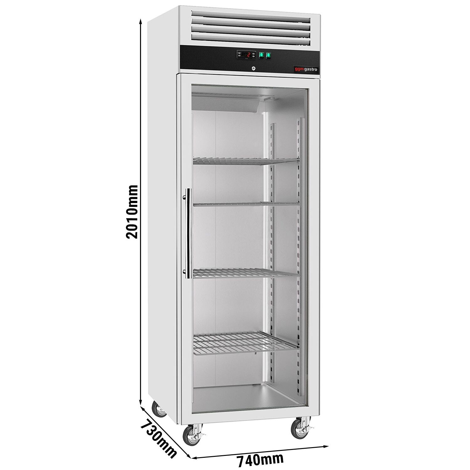 GGM Gastro Kühlschrank Edelstahl ECO - 600 Liter - mit 1 Glastür