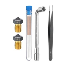 3D Nozzles Kit, 2pcs 3D Printer Brass Nozzles 0.5mm, Cleaning Needles