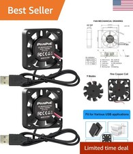2 Pack USB Brushless Cooling Fan, DC 5V 40mm x10mm 4200 RPM Speed 4010 Small ...
