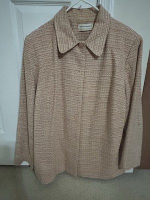 Alfred Dunner Two-Piece Women s Suit Jacket Pants 16W Pink Sparkle Tweed