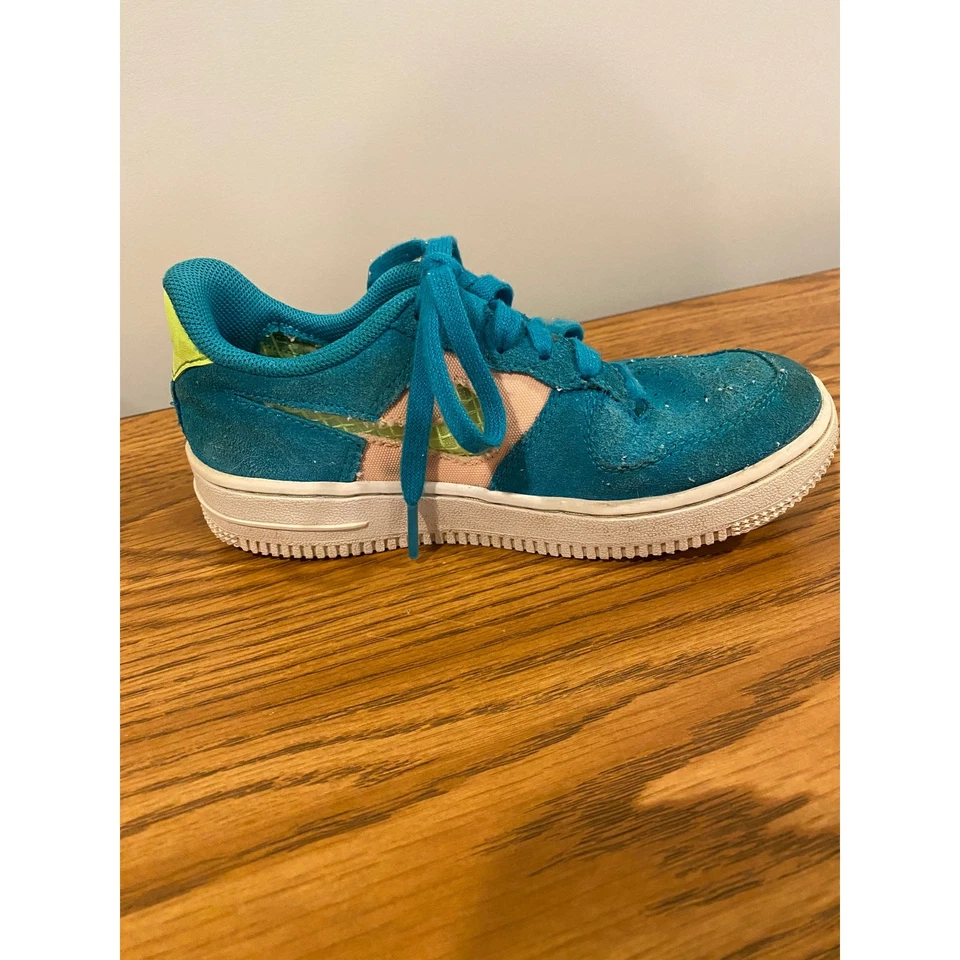 Nike Air Force 1 '07 Zapatos Oracle Aqua Ghost Gamuza - Niños Talla 13 Foto 3 de 4