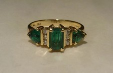 2Ct Emerald Cut Lab Created Green Emerald Wedding Ring 14K Yellow Gold Plated