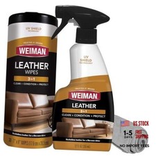 Leather Cleaner Conditioner - Cleans, Restores 2 Pack 12 Fl Oz 30 Wipes