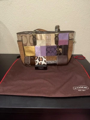 ARCHIVAL MINT 2005 Vintage Coach Eva Purple Patchwork Tote 9499 Deadstock - Image 1 of 4