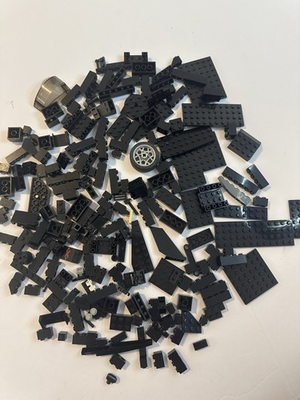 #ad LEGO Black Parts Lot 10.3oz Star Wars MOC Bricks Plates Slopes Wheel $28.00