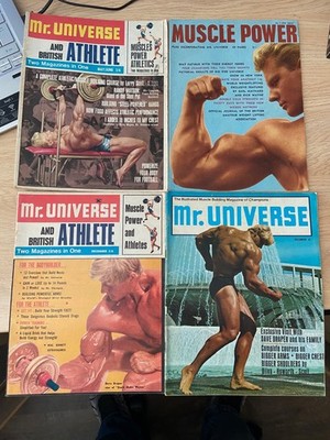 Collection of x4 Dave Draper Vintage Bodybuilding Magazines Mr Universe Muscle