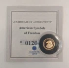 American Mint Bald Eagle 0.5 Gram 14K Gold Proof Coin With COA