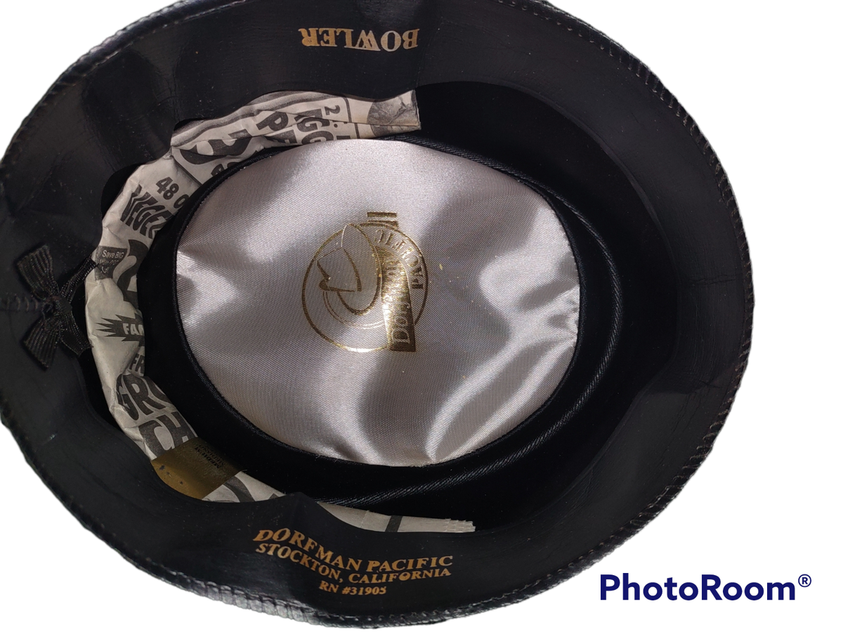 Bowler hat by Dorfman Pacific Vintage DORFMAN PACIFIC BOWLER HAT Wool Felt Classic Brim  main image 2