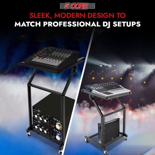 5Core Mixer Rack Ständer 9/12/16U verstellbar Rolling Stage Studio Musikwagen - Bild 10 von 27