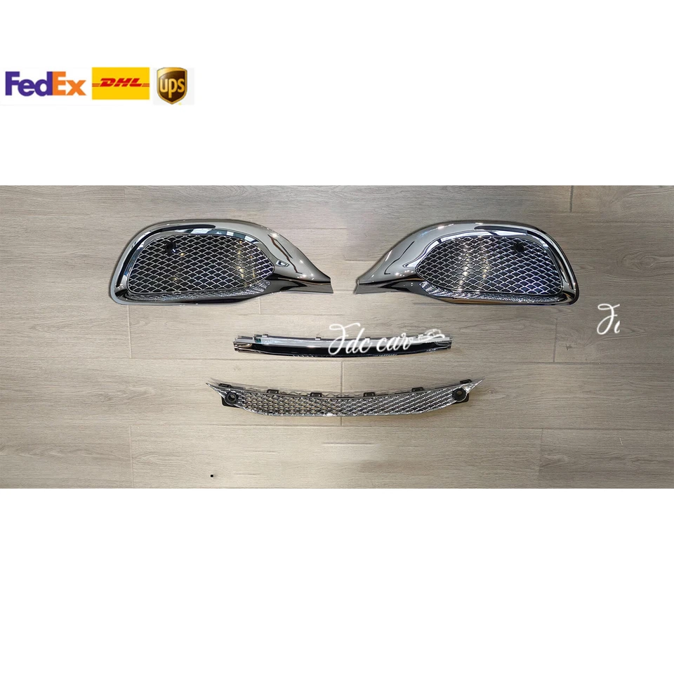 Malla de rejilla de ventilación de parachoques cromada para Mercedes Benz W223 Clase S S400 S450 S500 21+ Foto 2 de 4