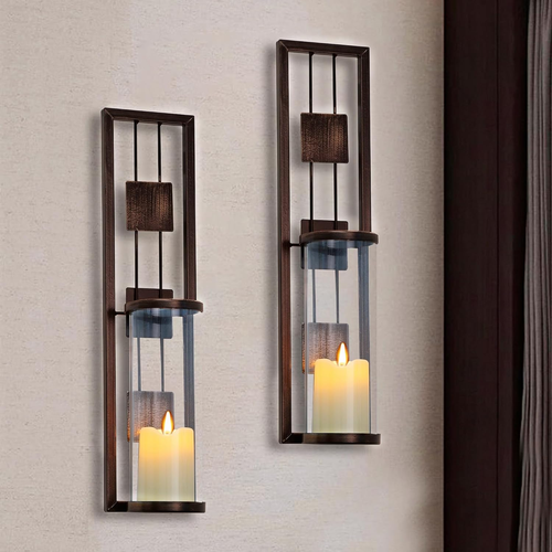 Wall Sconce Candle Holder Metal Wall Decorations for Living Room, Bathroom, Dini