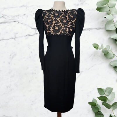 Cha Chez Vintage Semi-Formal Black & Beige Dress | eBay